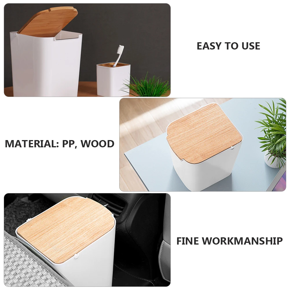 

Trash Can With Lid Press-Type Plastic Garbage Bin Odor-Proof Modern Style Small Size Large Capacity For Home Office Use