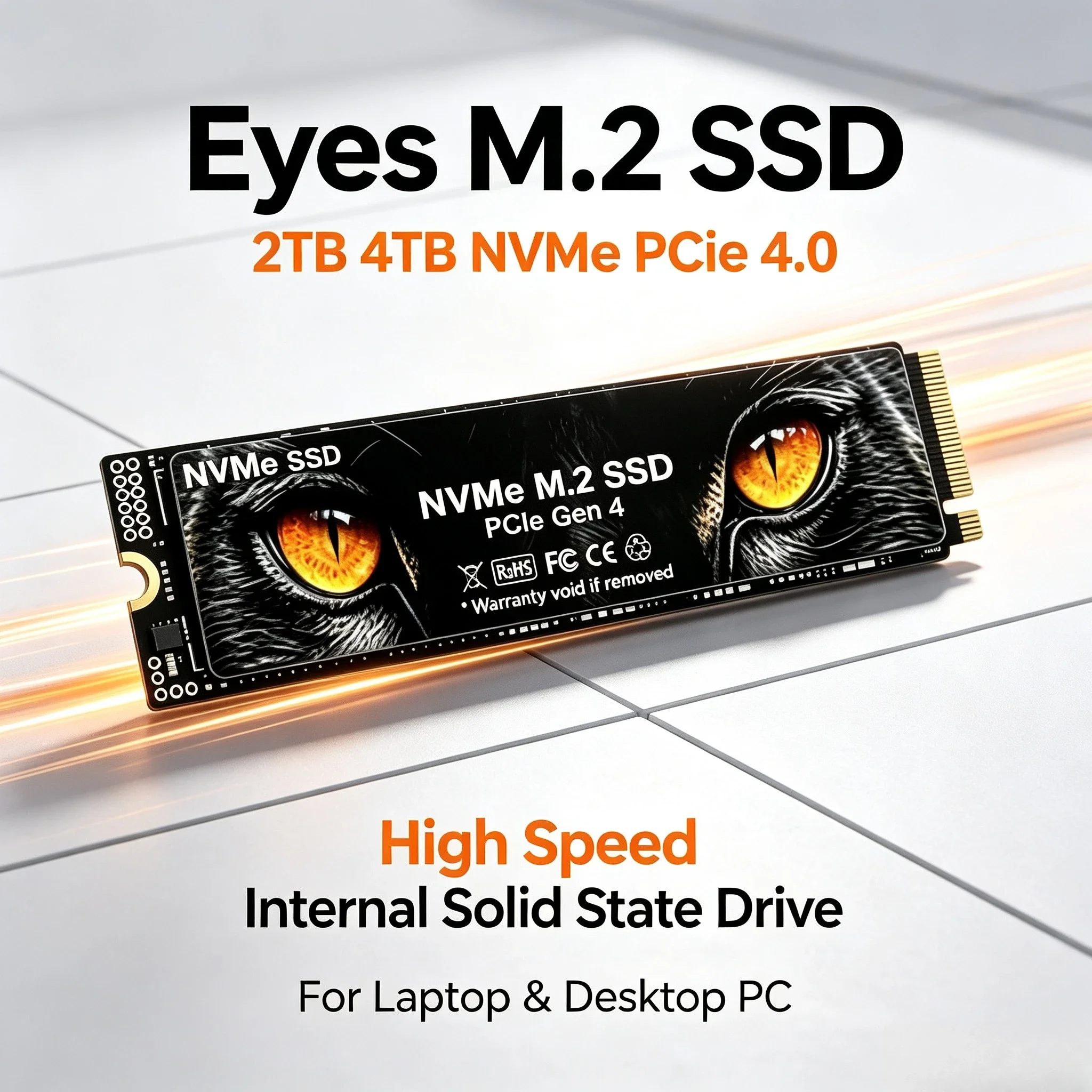 Eyes  M.2 SSD Hard Disk 2TB 4TB NVMe M2  SSD 500GB PCIe 4.0 Internal Solid State Drive For Laptop Desktop PC