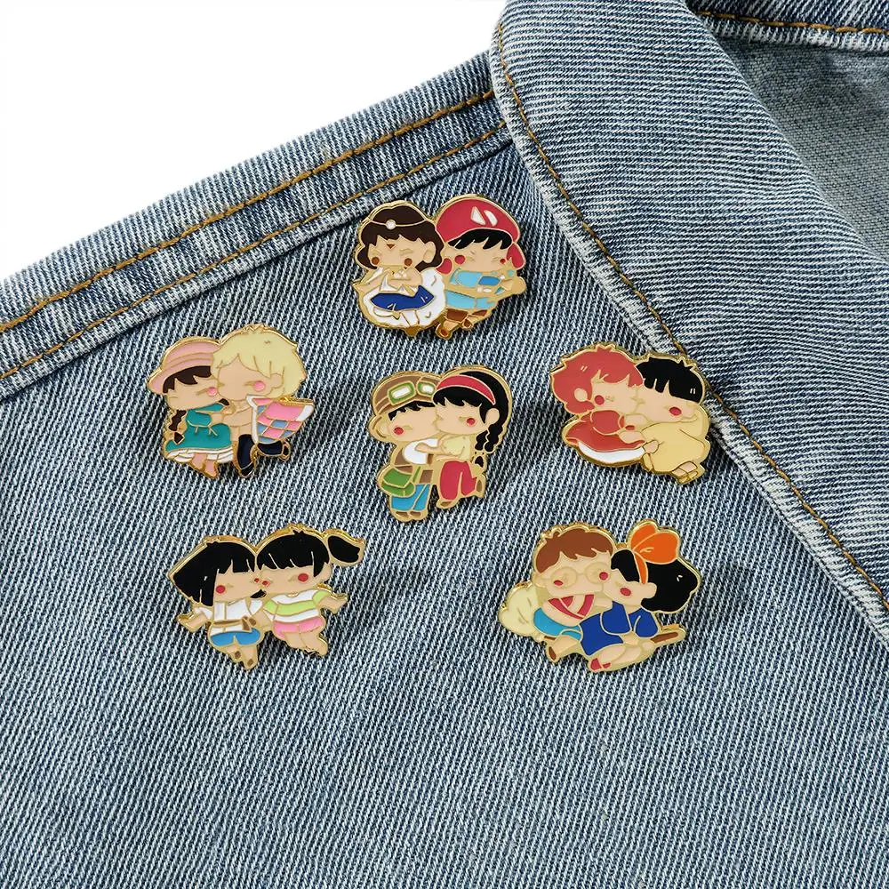 Studio Ghibli Anime Movie Away Enamel Pins for Backpack Badge Brooch Pins Accessories for Fans Gifts