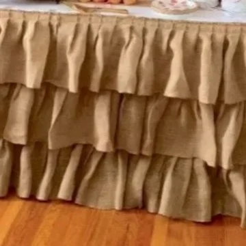 6FT 3 Layers Tulle Table Skirt,Rectangle Round Tutu Table Skirt Cloth for Wedding Birthday Party Baby Shower Graduation Dessert