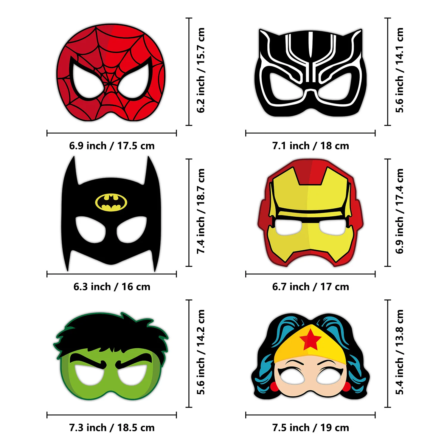 

6/12pcs The Avengers SpiderMan Decorative Paper Glasses Masks Photos Role Playing Props Children's Happy Birthday Party Supplies