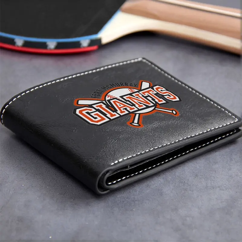 Portafoglio in pelle PU con logo GIANTS Portafoglio bifold leggero e durevole dal design minimalista per uomo e donna per uso quotidiano