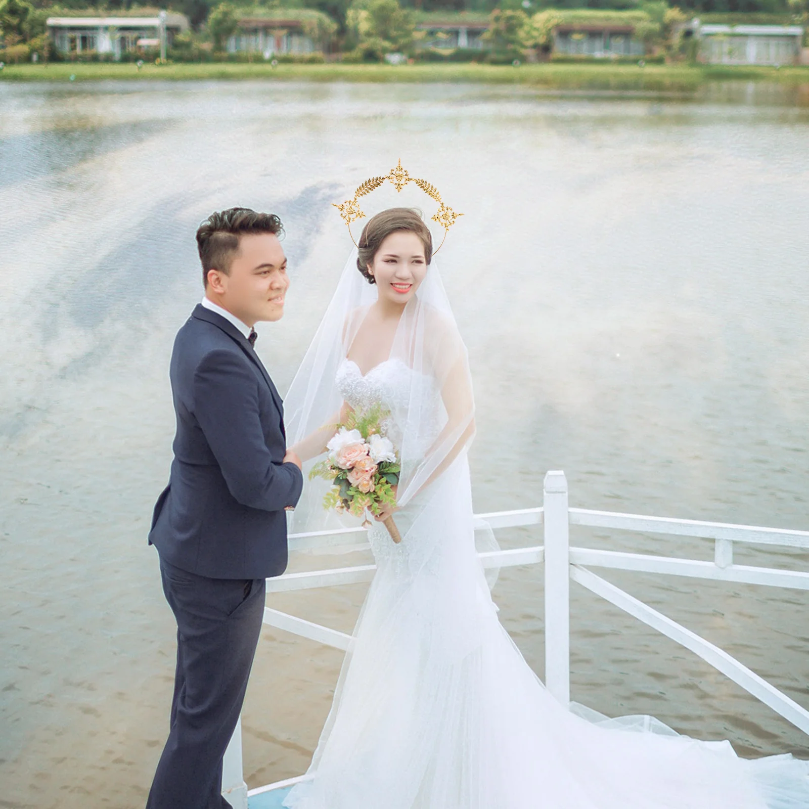 

1 шт. декоративная повязка для волос золотая повязка для волос железный декор для головы элегантный свадебный головной убор для свадебной вечеринки блестящий вид