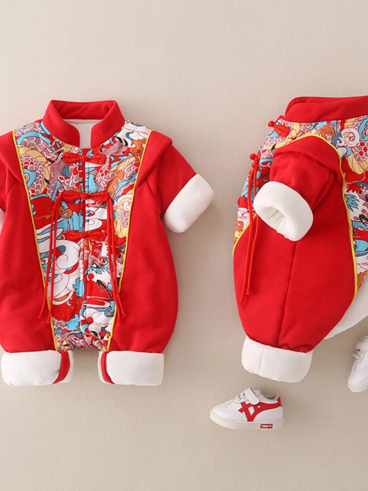 

Thiened Fce Baby Rer Winter Clothes Long Sve Warm Cling Suit Year-End Visit Outfit Baby Girl Overalls Cotton