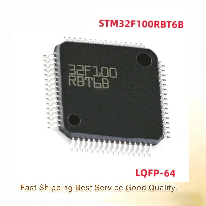 1-5PCS Original STM32F100RBT6B STM32F100RBT6 32F100 RBT6B LQFP-64 IC Chip