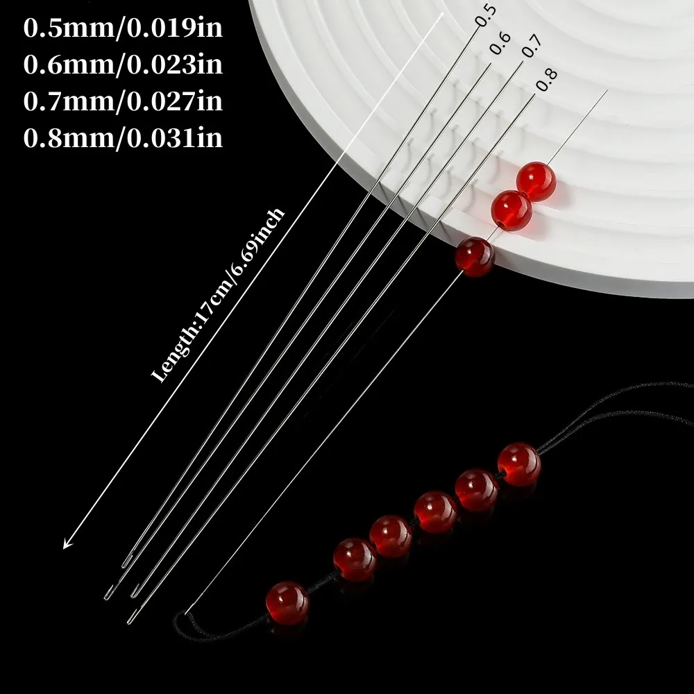 مجموعة إبر الديكور مكونة من قطعتين - فتحة جانبية سهلة الخيوط، 17 سم/6.69 بوصة، مع أنبوب تخزين للحرف اليدوية وصنع الخرز بنفسك #4