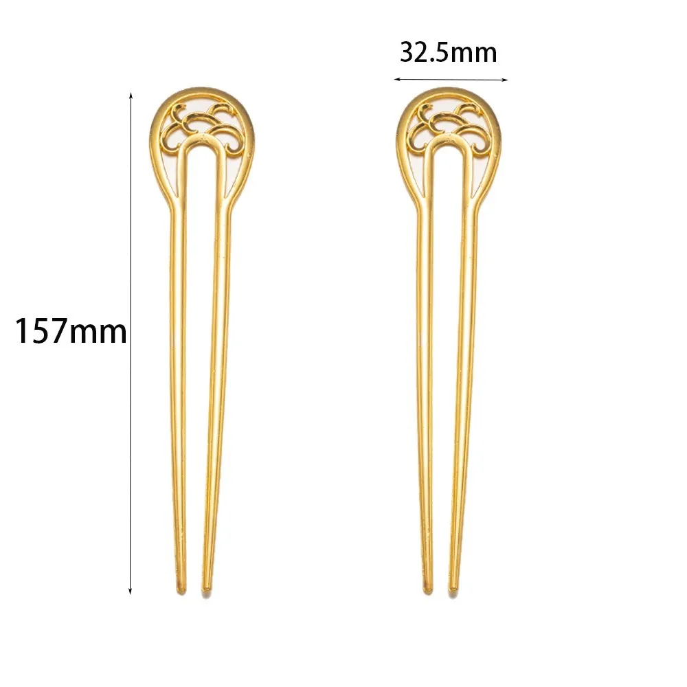 1/2Pcs 32.5x157mm Classical U-Shape Hairpins Hair Sticks 2 Prong Womens Girls Hairstyles Decoration Headwear Fashion Accessories