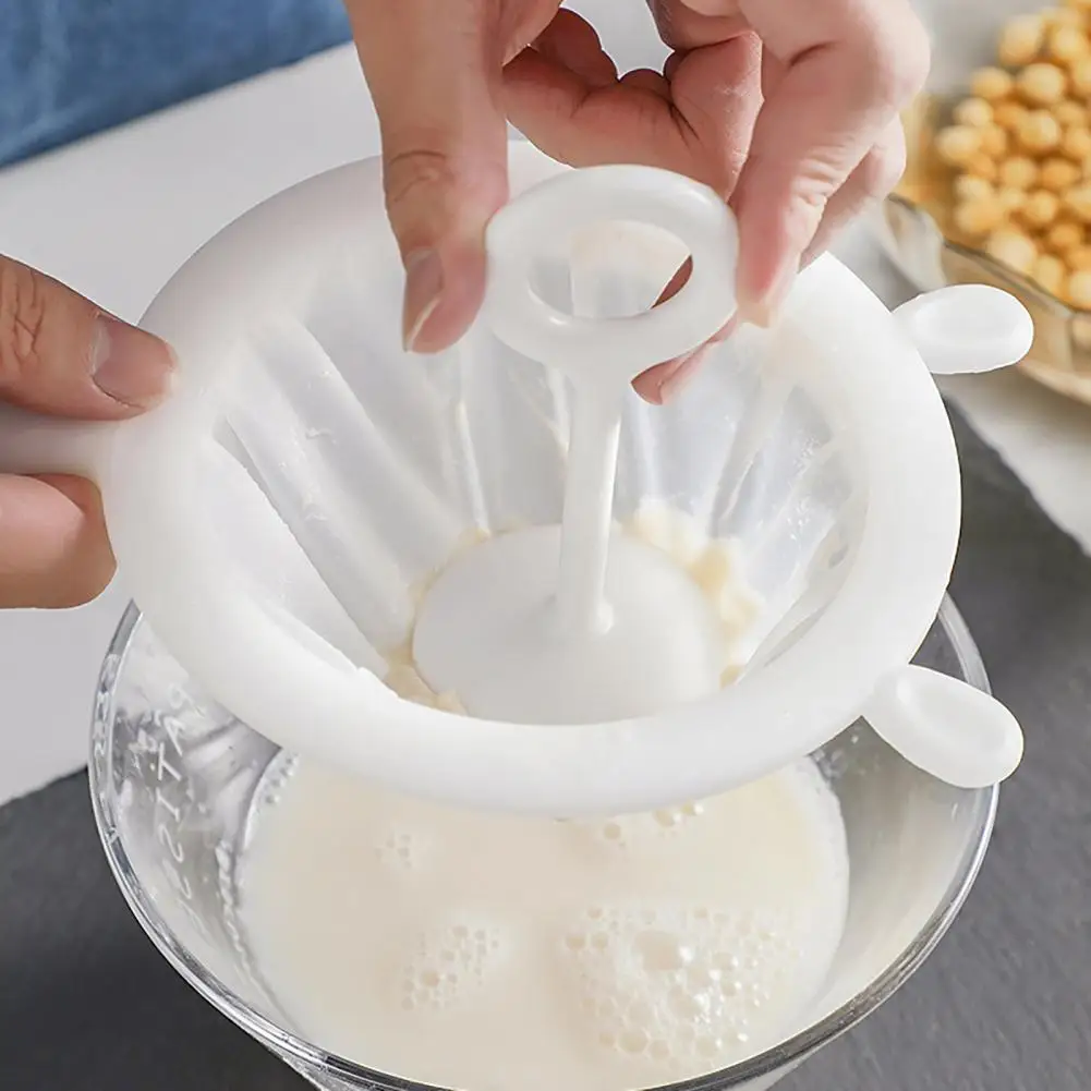 24cm Mesh Filter With Hanging Hole High Density Insulated Handle Binaural Design Filter Residue Soy Milk Colander For Kitchen