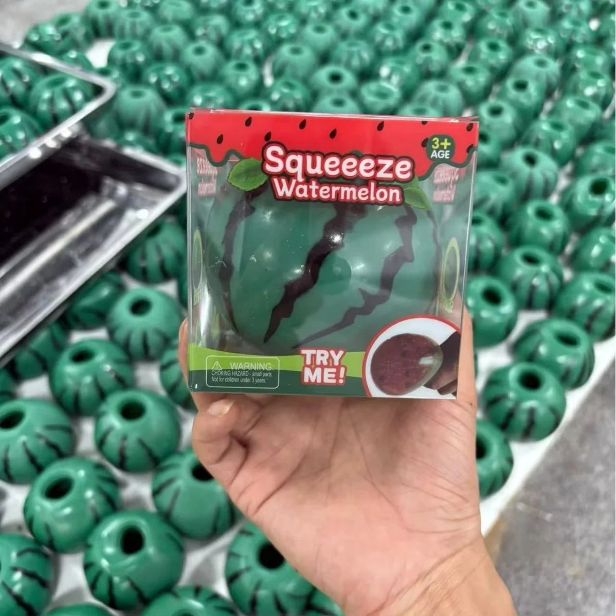 Trending Simulated Fruit Watermelon Water Bead Stress Ball Portable Hand Squeeze Squishy Fidget Toy Daily Relax Blind Box Gift