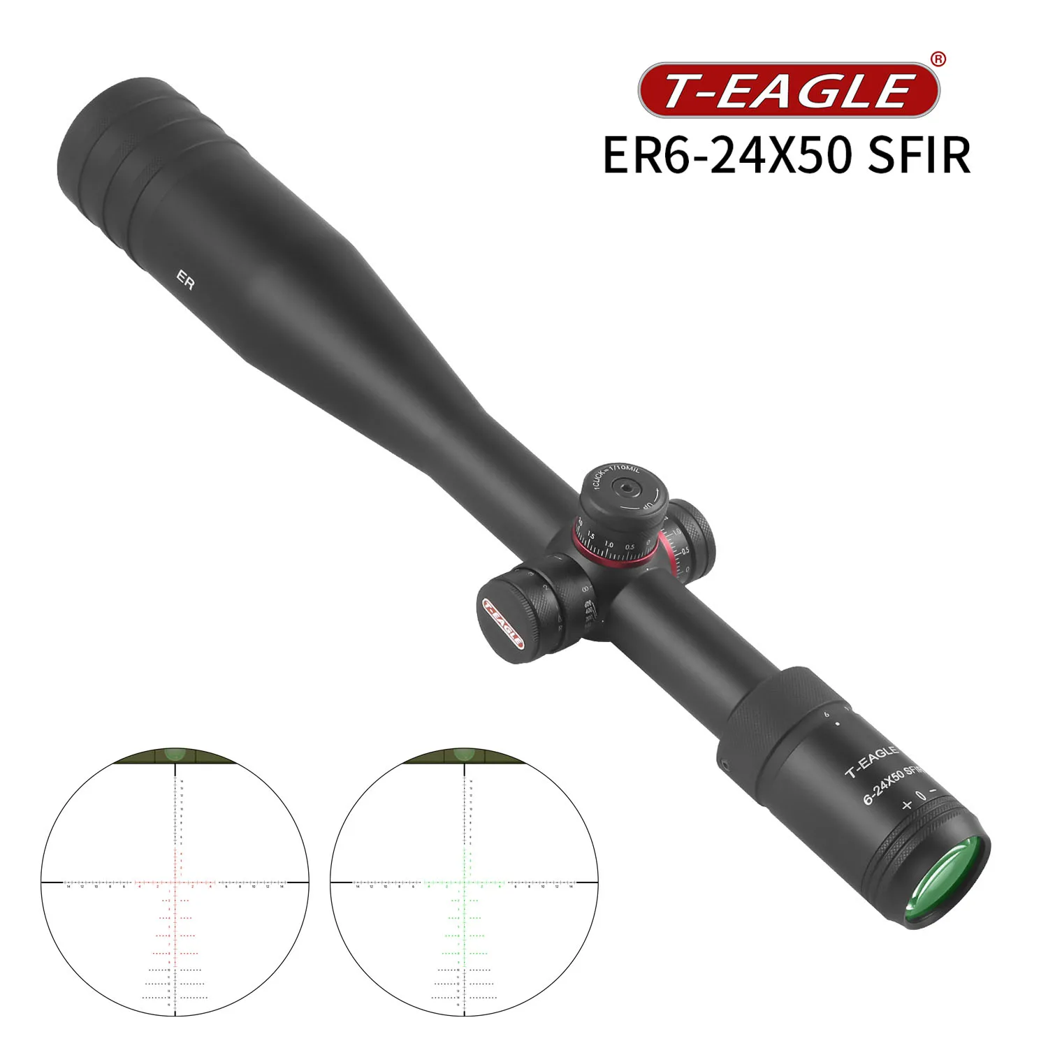 

T-EAGLE Tactical Bubble Level Rifles Scope ER6-24x50 SFIR Air Etched Glass Illuminated Optics Red Dot Riflescope Shotgun Hunting