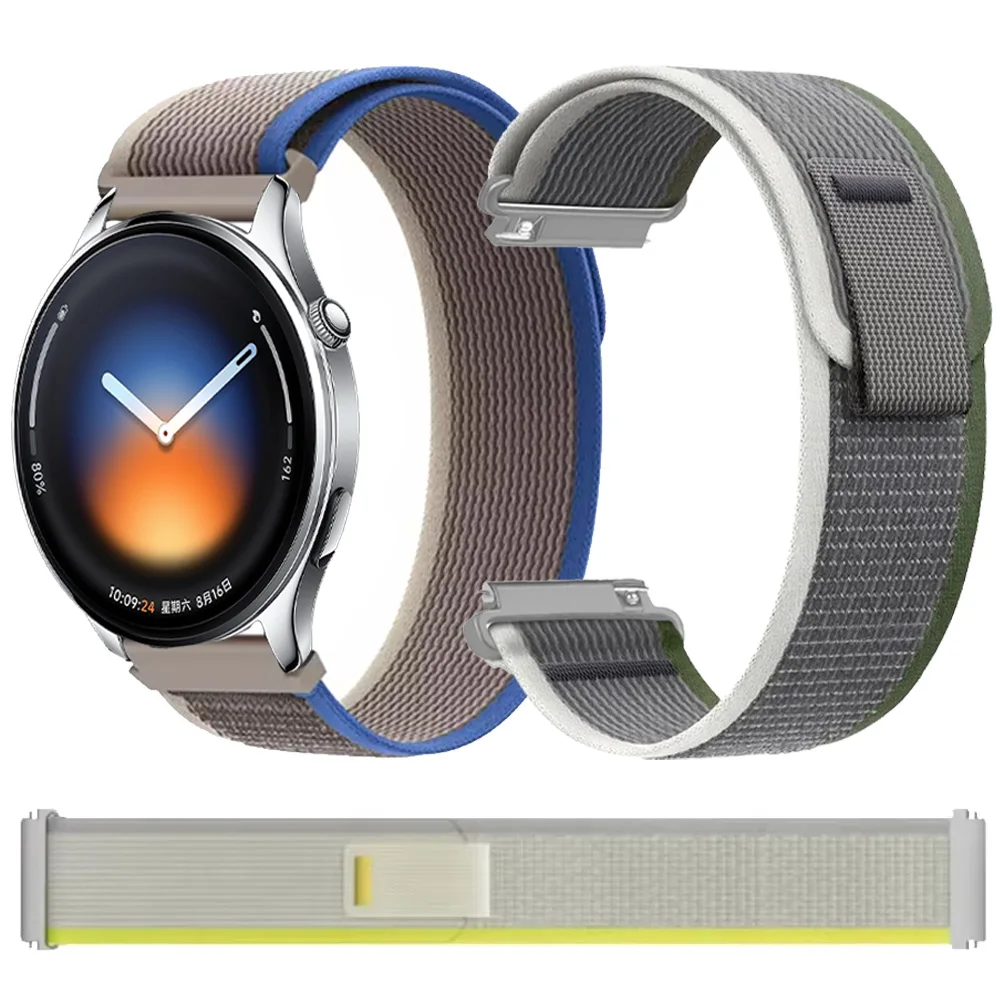 20mm 22mm Trail Nylon Loop Strap For Xiaomi Watch 5/S4-3 Sport Breathable Wristband Oneplus Watch Lite OPPO Watch S Realme 5 S 3