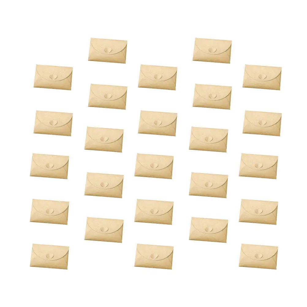 

100Pcs Vintage Kraft Paper Envelopes Heart Clasp Design for Valentine Birthday Celebration 6x10cm Eco-Friendly