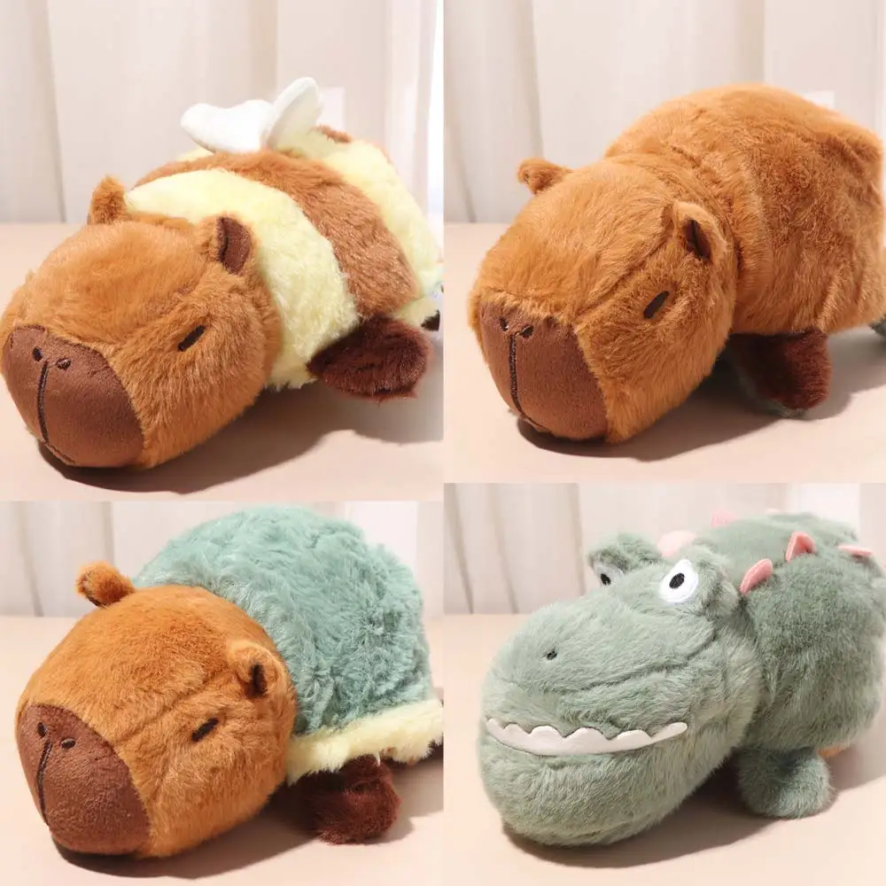 

Tortoise Capybara Plush Toy Honeybee Cartoon Capybara Turns Into Crocodile Plush Soft Dress Up Capibara Fluffty Doll Home Decor
