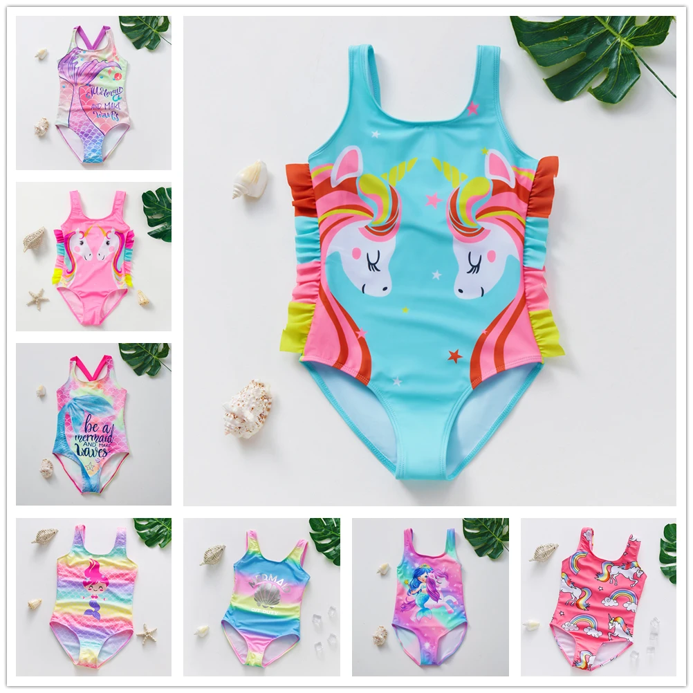 1~10Y Toddler Baby Girls Swimsuit one piece Children Swimwear Girls Swimming outfits High quality Kids Beach wear