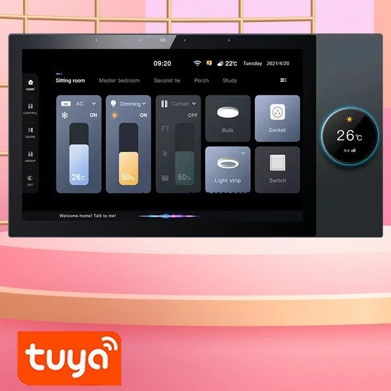 2023 Multi-function Smart Home Control Touch Screen in-wall Central Control Switch Panel with Zigbee Hub Gateway Tuya 10 Inch