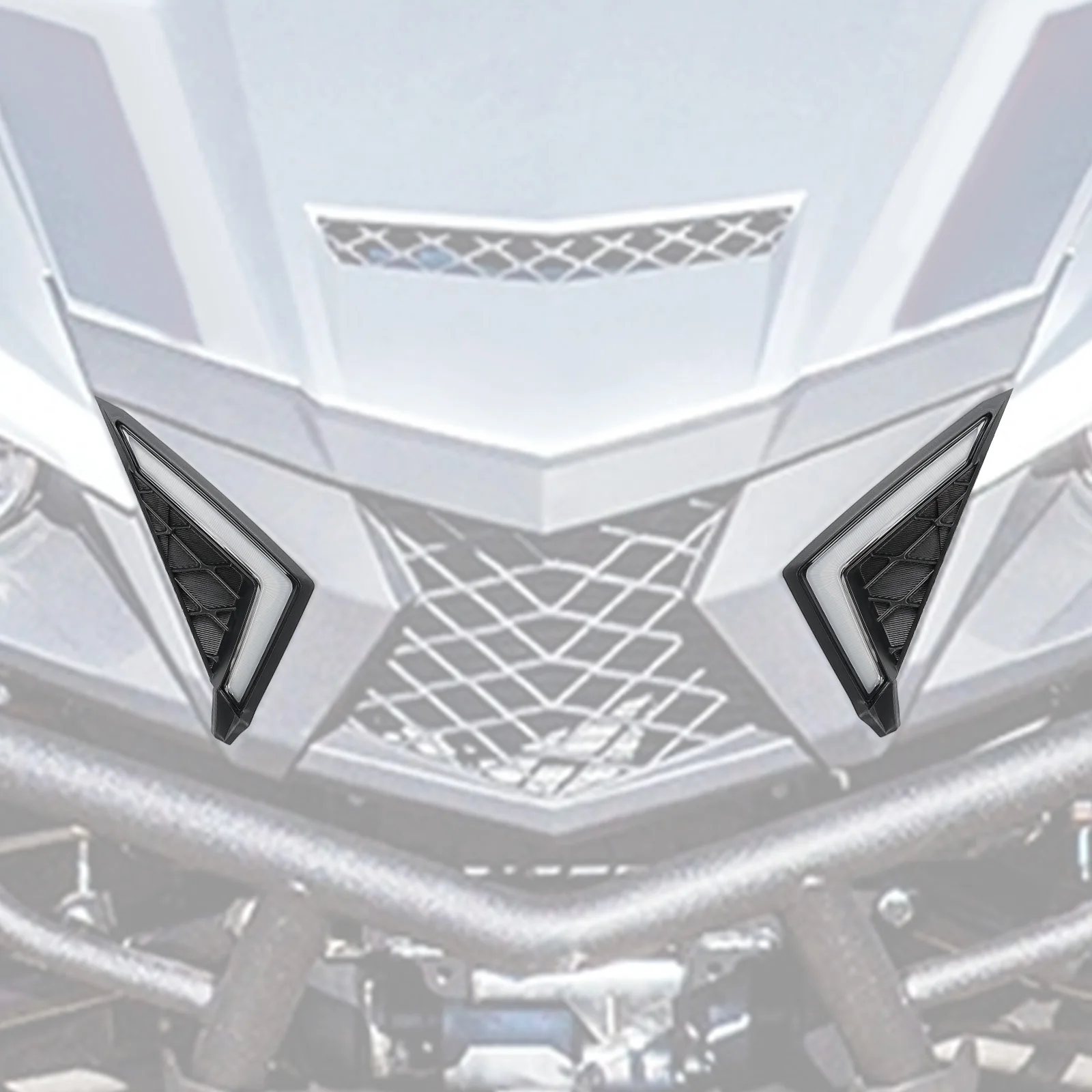 

EMIMOTO UTV LED Grill Accent Light Front Pilot Lights Compatible with Wolverine X2 X4 850 1000 2018-2024 Turn Signal Fang Lights