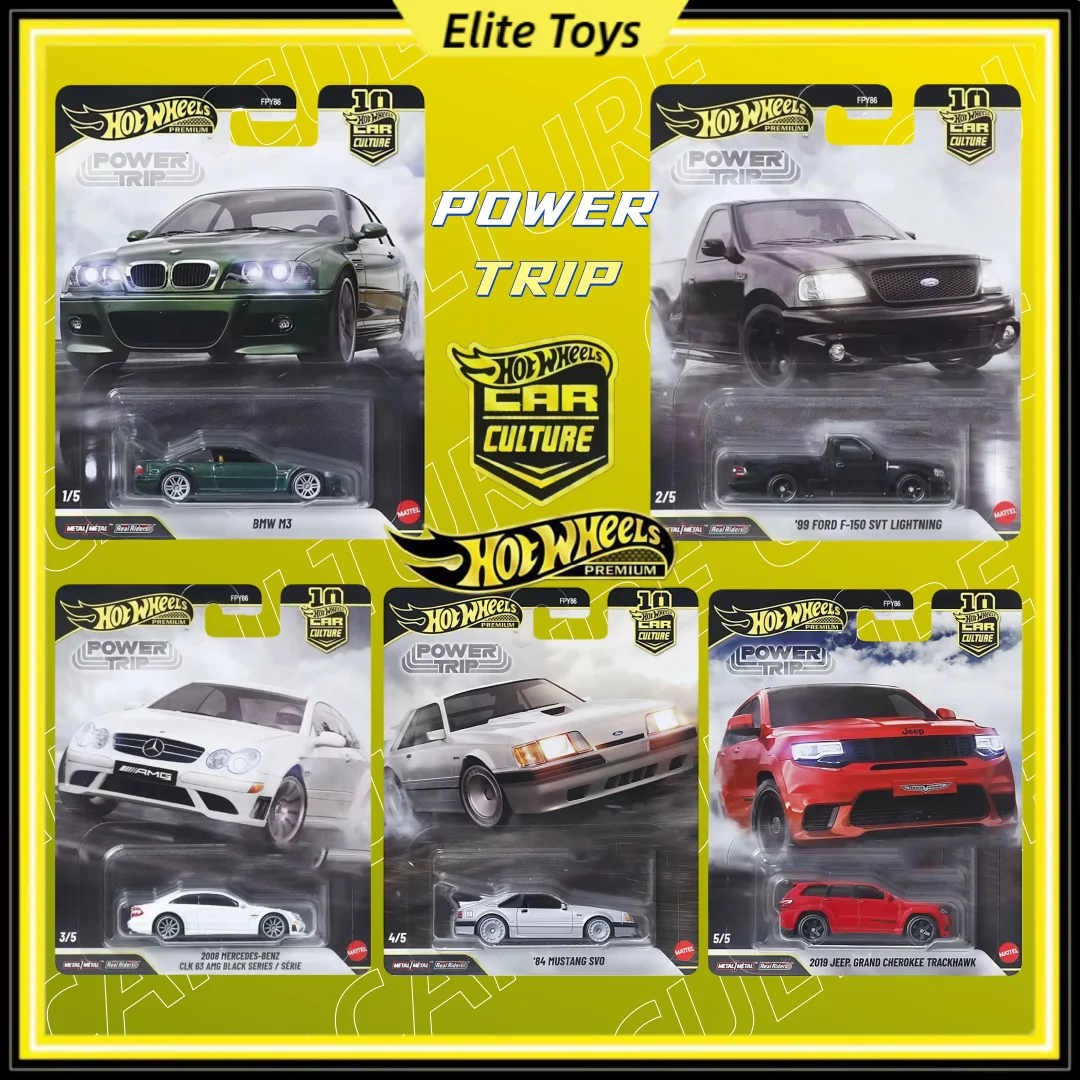 

Коллекционная металлическая модель автомобиля Hot Wheels Premium Power Trip 1:64: BMW M3, Ford, Jeep, Mercedes-Benz (серия Car Culture)