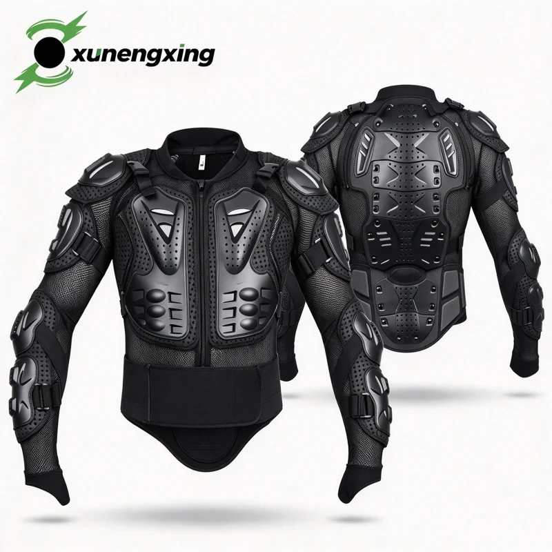 SULAITE Motorcycle Body Armor Jacket Breathable Motocross Protective Gear with Chest Back-Knee Protectors for ATV Mountain Bike