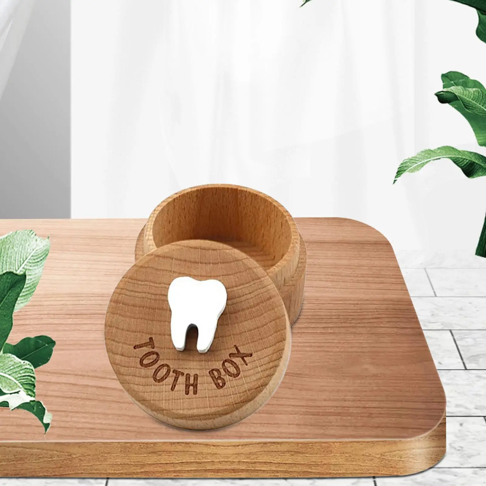 Organizador de armazenamento de dente de leite, caixa de lembrança de madeira para dentes de bebê, dente perdido, cabelo fetal, presente pessoal