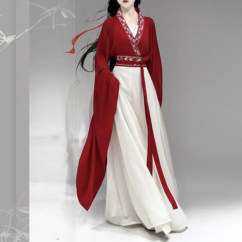 

Hanfu women's northern and southern dynasties new daily suit with large sleeves and embroidered broken skirts