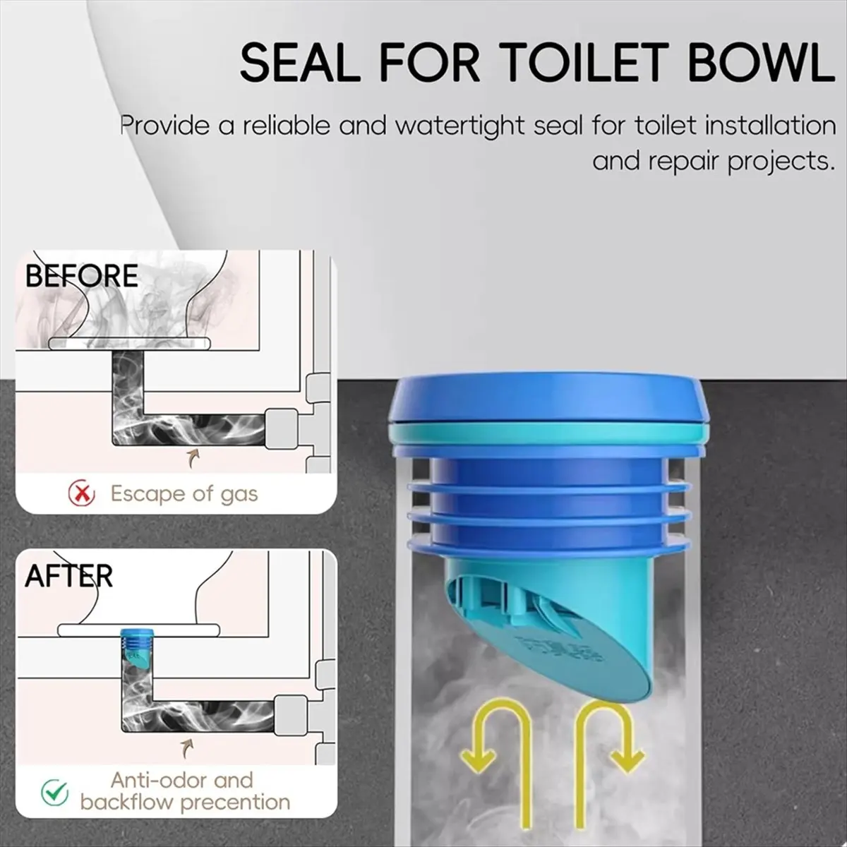 A78I 2PC Toilet Flanges Wax Rings with Prevent Backflow Valve -Thick Wax Bowl Ring Fits 3.2-4In Waste Lines Easy Installation
