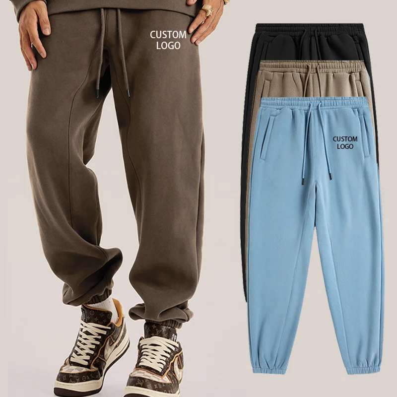 Winter Male Joggers Cargo Pants Manufacturer Drawstring Trackpants Sports Custom Plus Size Fleece Cotton Baggy Sweatpants Men