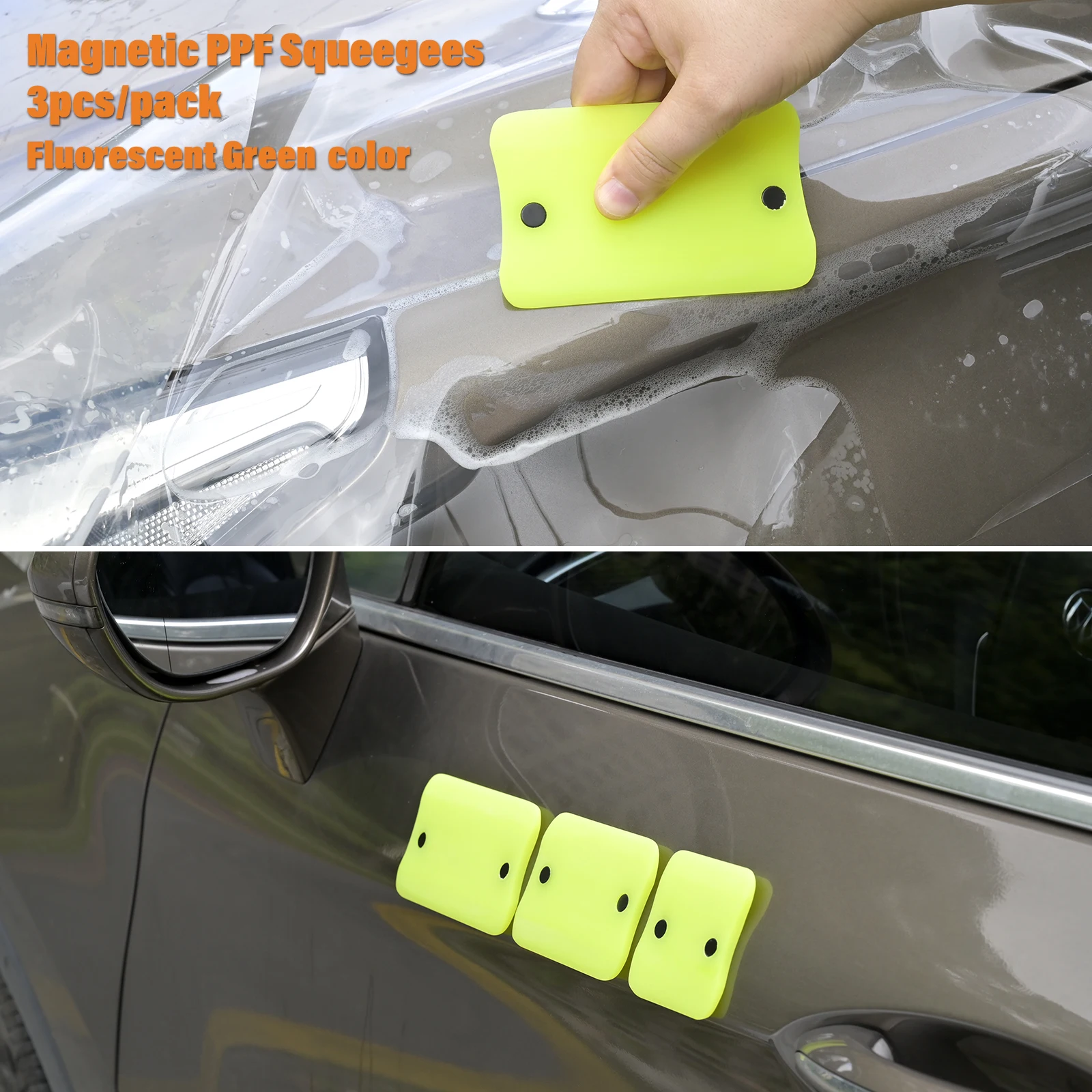 FOSHIO Magnet PPF Squeegee Tool Kit For Window Tinting Car Film Wrapping Vinyl Application Glass Cleaning Non-Scratch Soft Wiper