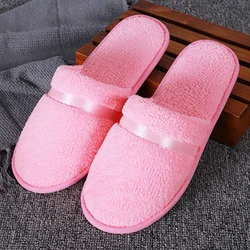 Winter Fur Slippers Women plush Home Shoes Hotel Flat Slippers Thick Fleece Indoor Slippers for Bedroom Non-Slip Silent Slides