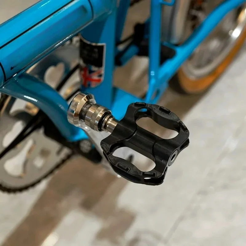 1 pair UnionJack Titanium Axle Quick Release Mini Pedals for Brompton Folding Bike POM Lightweight Pedals