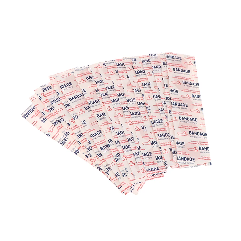 Bandagem adesiva estéril transparente, bandaid impermeável, molho ferida, primeira fixação, 100pcs