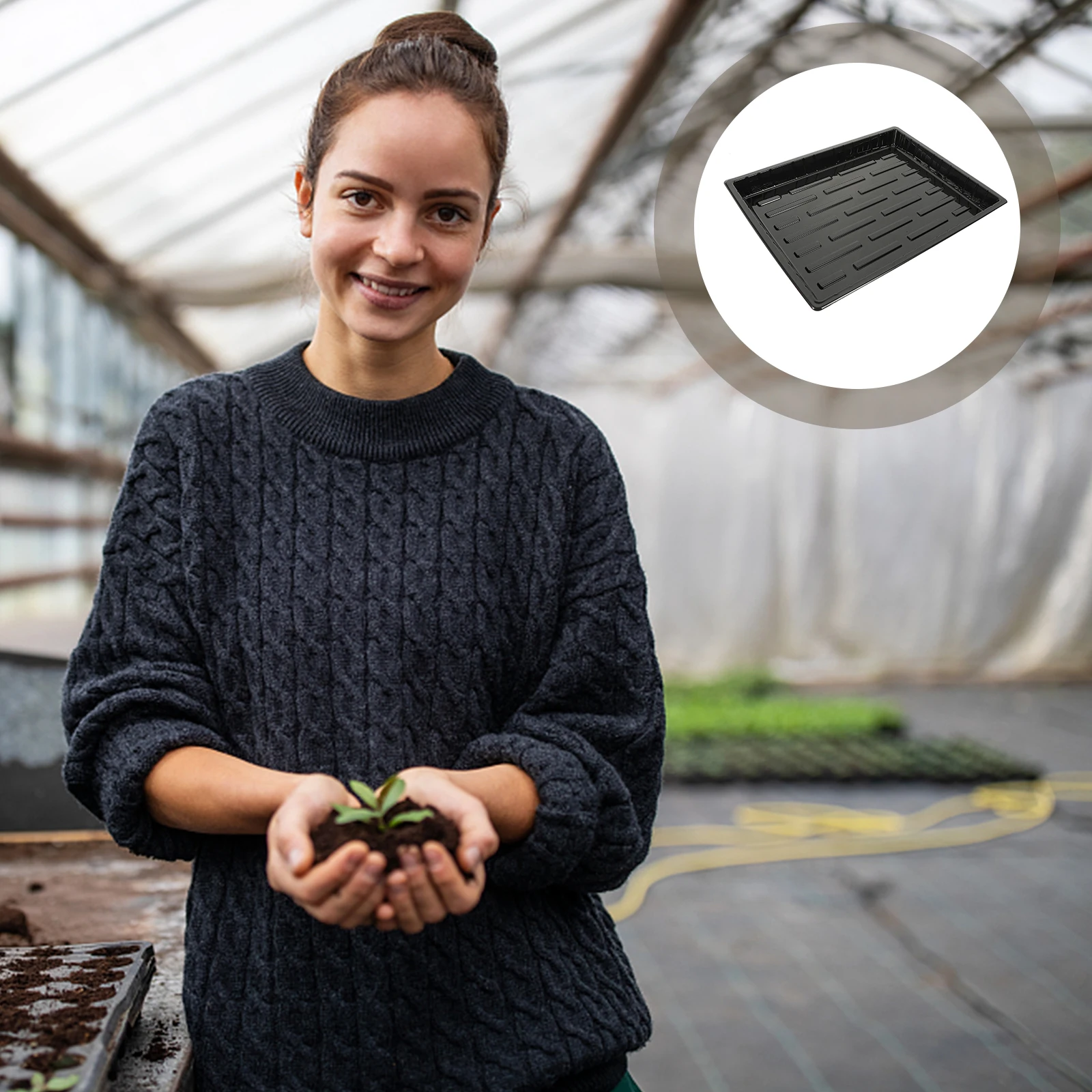 

5 шт., детский поднос для выращивания растений без отверстий, плоский поднос для проращивания растений, стартер для выращивания растений, гидропонная сеялка