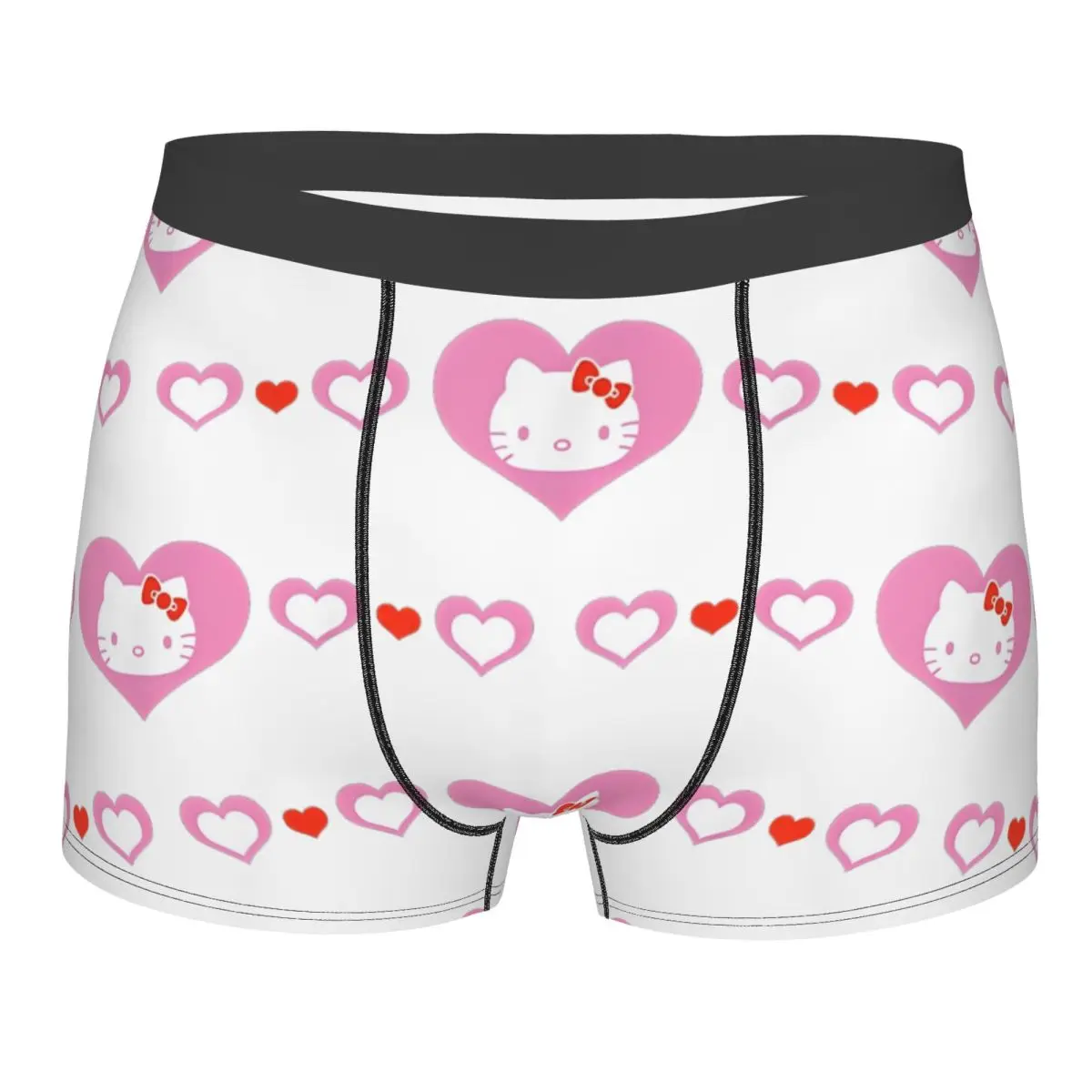 

Hello Kitty Hearts Men Long Underwear Boxer Shorts Panties Novelty Soft Underpants for Homme S-XXL