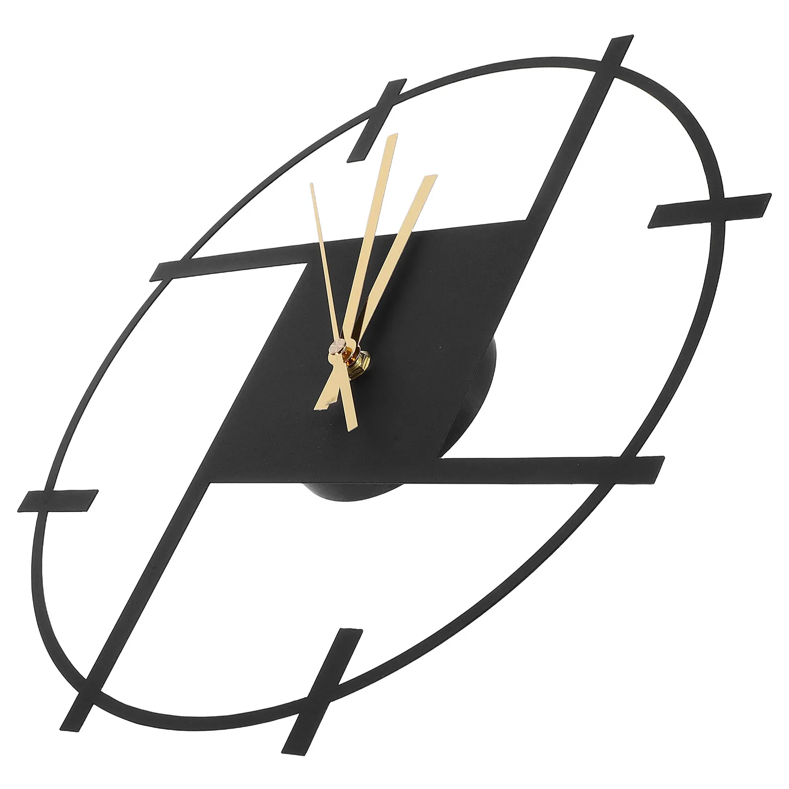 Weatherproof Wrought Iron Wall Clock Silent Non-Ticking Minimalist Design Outdoor Indoor Decorative Hanging Clock for Patio