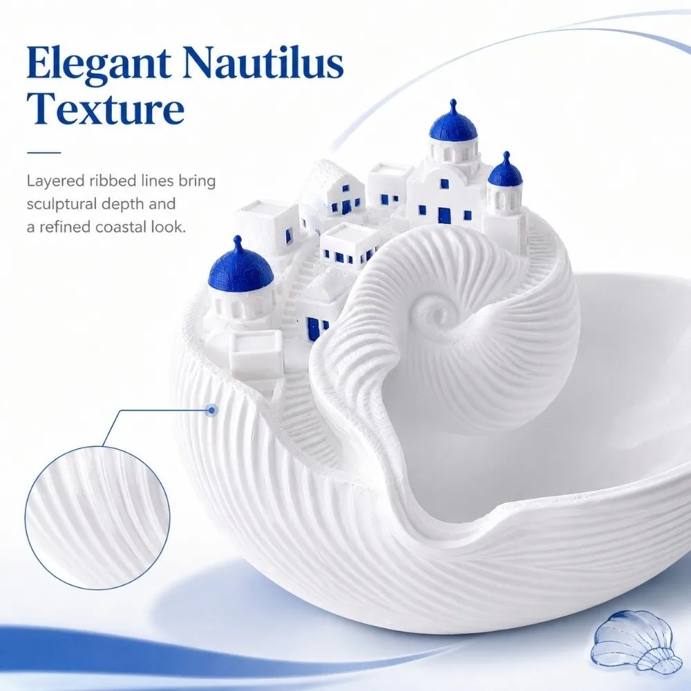 Unique 3D Printed Coastal Style Key Tray Decorative Plastic Trinket Tray Conch Shell Shape Key Jewelry Organizer Jewelry