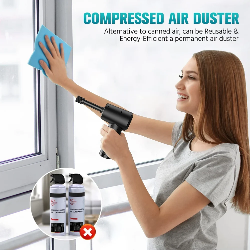 Compressed Air Duster-51000RPM-Keyboard-Cleaner - Good Replace Compressed Air Can - Reusable No Canned Air Duster