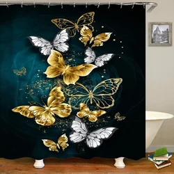 3D Beautiful Butterfly Printed Shower Curtains Bathroom Curtains Waterproof Polyester Frabic Decoration Bath Curtain 180X180cm