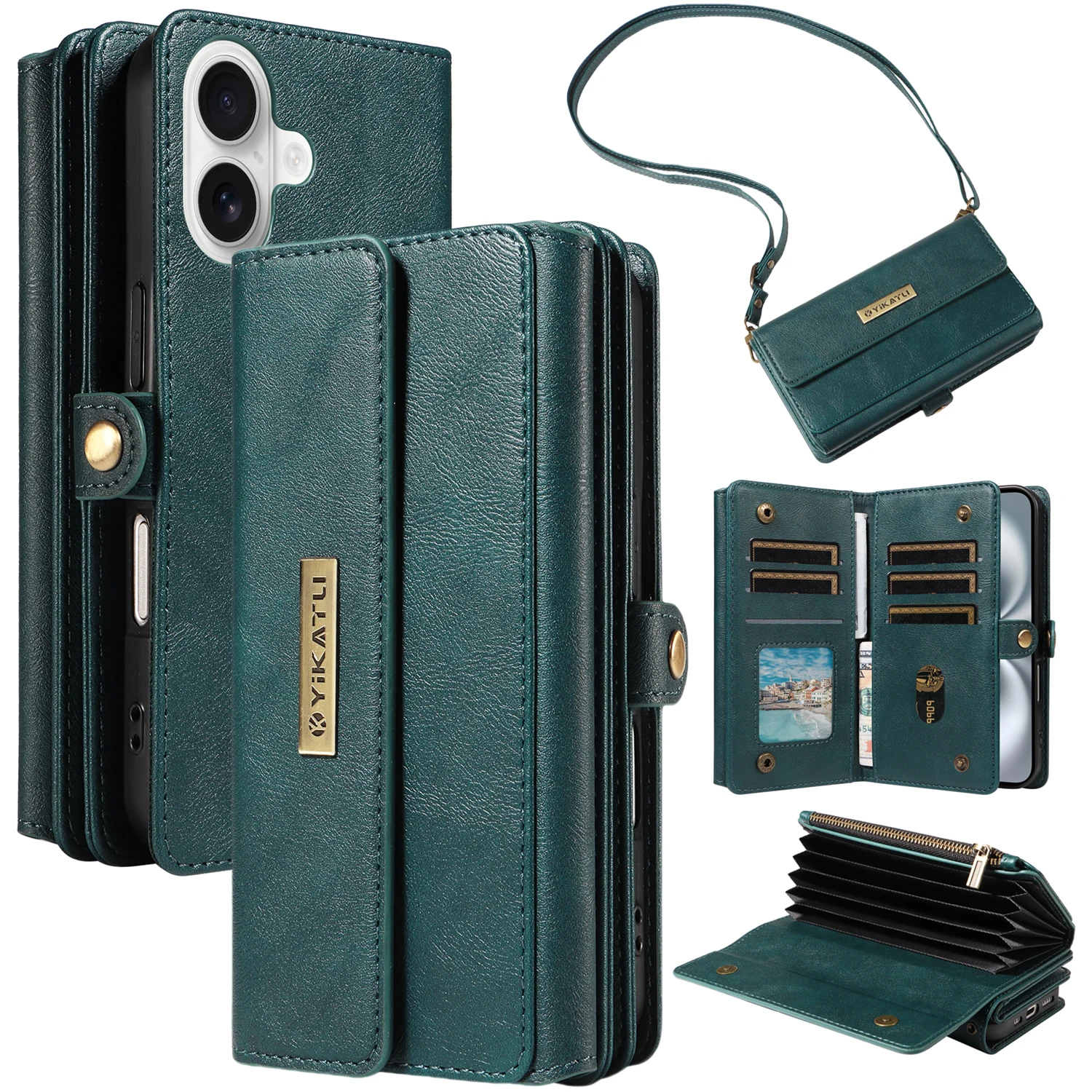 

Для Samsung Galaxy A73 A56 A55 A54 A53 A36 A35 A34 A26 A25 A16 A15 Чехол-кошелек с 10 держателями для карт Мягкий магнитный защелкивающийся плечевой ремень