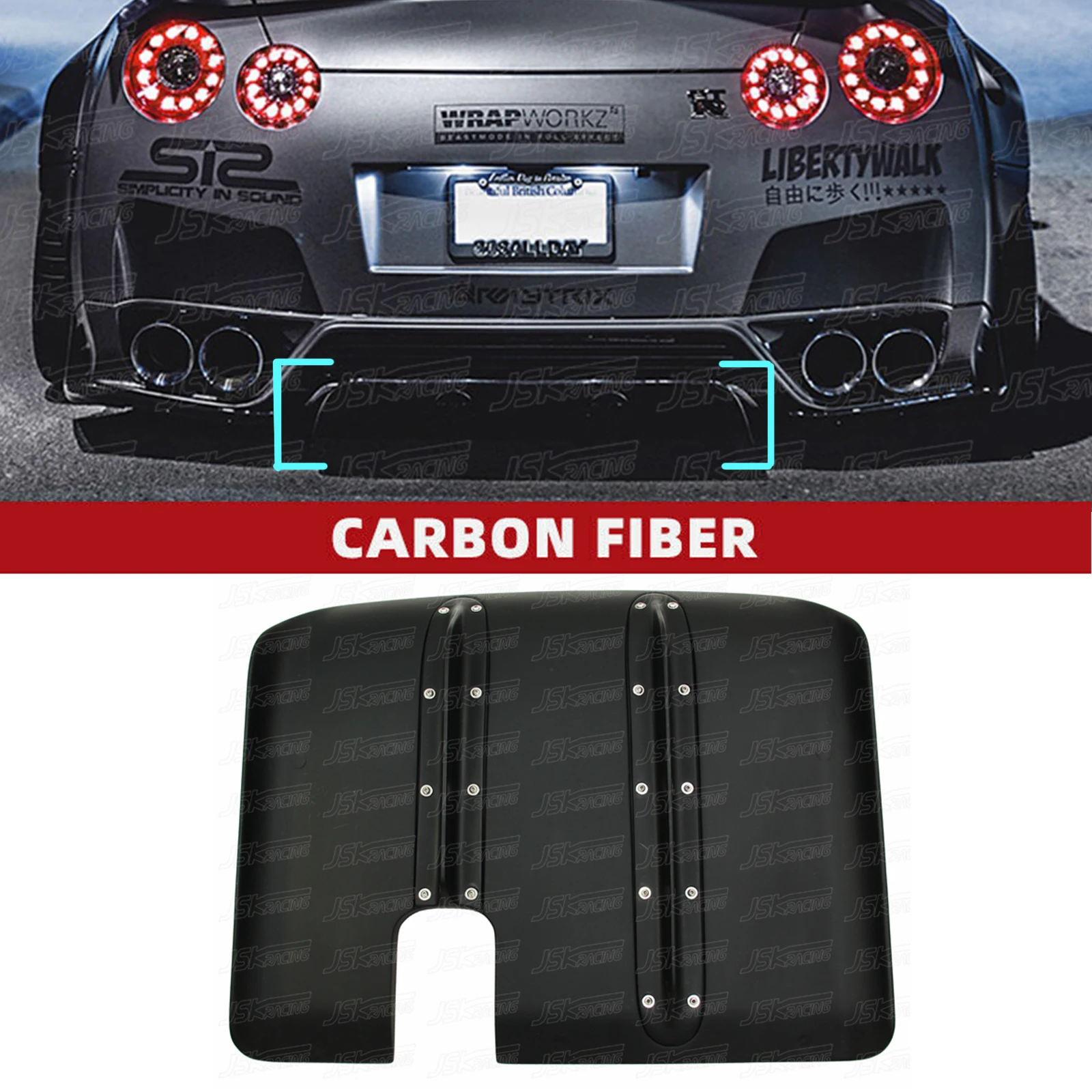 

L P Style Glass Fiber Rear Diffuser For Nissan Gtr R35 2008-2016(JSKNSR508217)