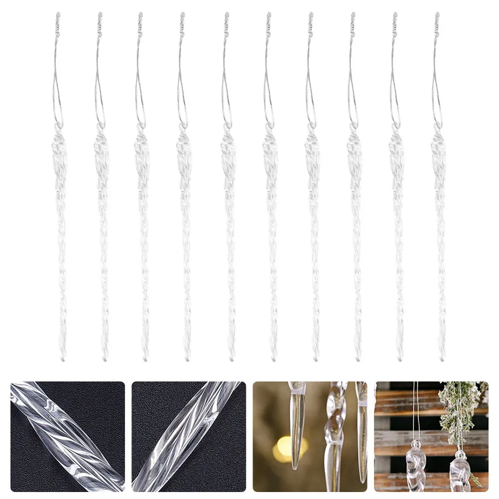 

36Pcs Icicle Hanging Pendant Lightweight Acrylic Christmas Tree Ornament Holiday Decoration Winter Party Adornment
