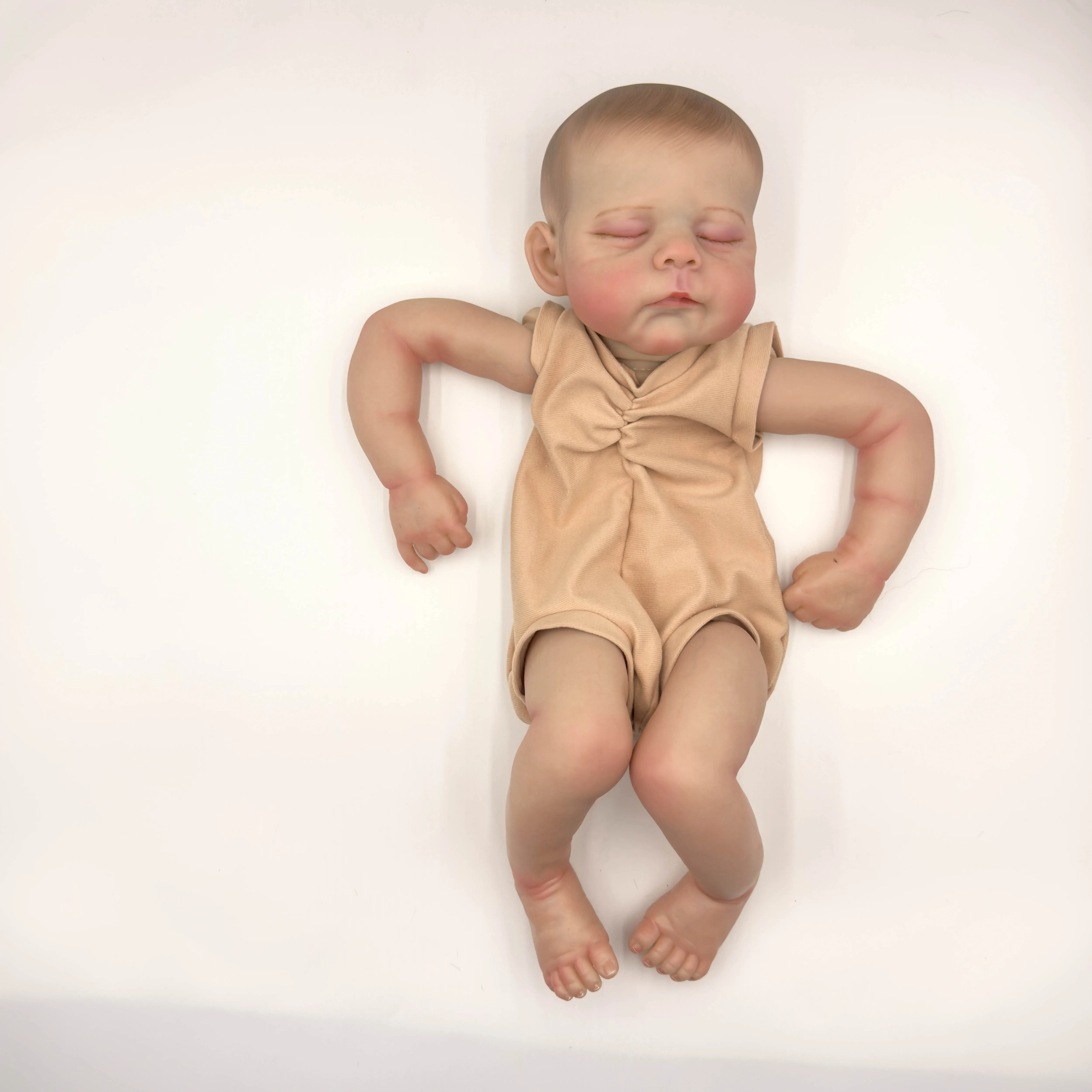 NPK 19inch Newborn Baby Erica Reborn Doll Kit Baby Lifelike Soft Touch Already Painted Unfinished Doll Parts