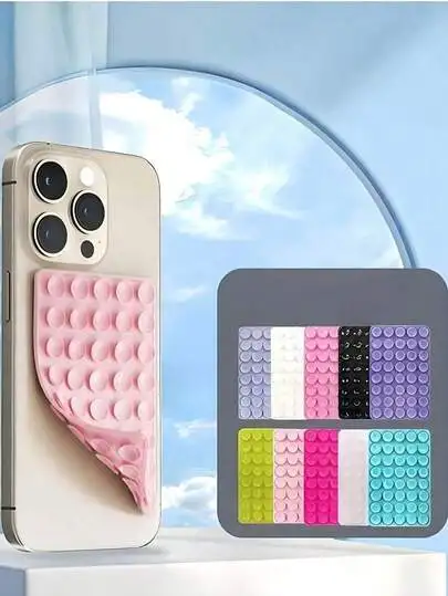 Double-Sided 40pcs Suction Cup Phone Holder - Silicone Anti-Slip Washable Phone Sticker, Suitable for Hands-Free Selfies