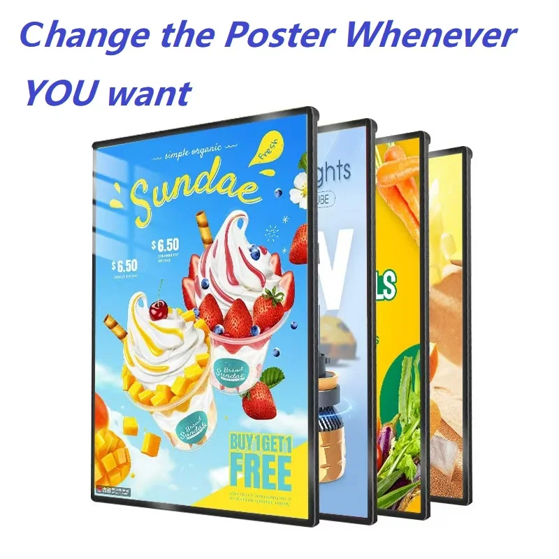 

LED Light Box Movie Film Poster Lightweight Portable Frames Easy Switching Mounting For Retail Restaurant Boost Sales Home Decor