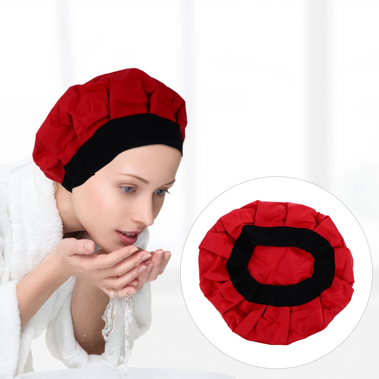

Microwavable Heat Refrigerator Care Cap Built in Gel Deep Conditioning Therapy Hat Hair Heat Heating Cooling Cap