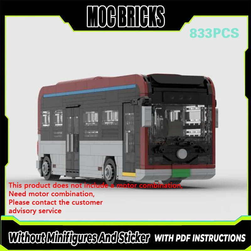 

Конструктор City Car Model MOC: Большой пассажирский общественный автобус E8, модульная технология, подарки, праздничный набор для сборки, детские игрушки
