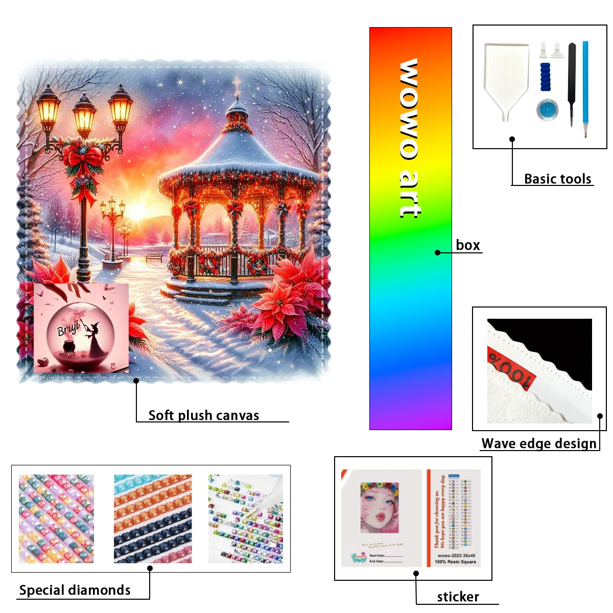 

【Bruji_ Diamond Art】Beautiful snow scenery Crystal AB Rhinestone FD Rhinestone Perfect Resin Diamond