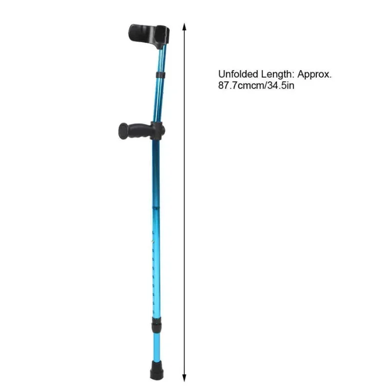 Collapsible Telescopic Folding Cane Adjustable Underarm Walking Stick Aluminum Alloy Crutch for Elderly Disabled Leg Foot Injury