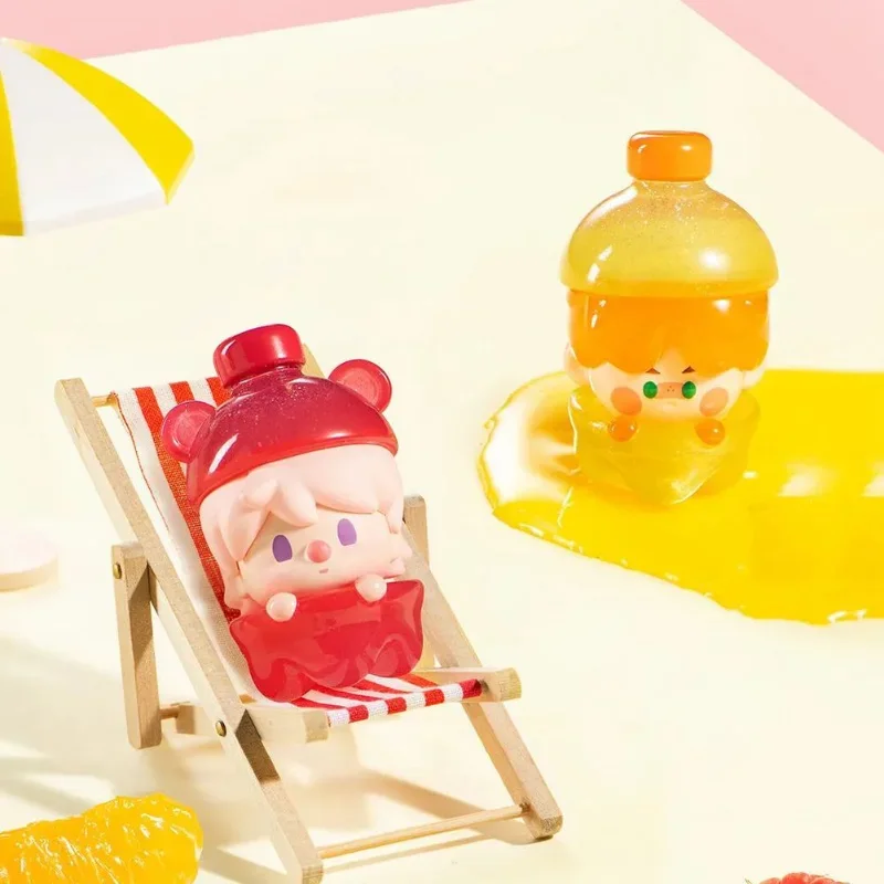 POP MART popBean Colorful Juice Dimoo Skullpanda Pucky Molly Crybaby Sweet Bean Zsiga Lilios Pino Jelly Action Figure Doll Toys