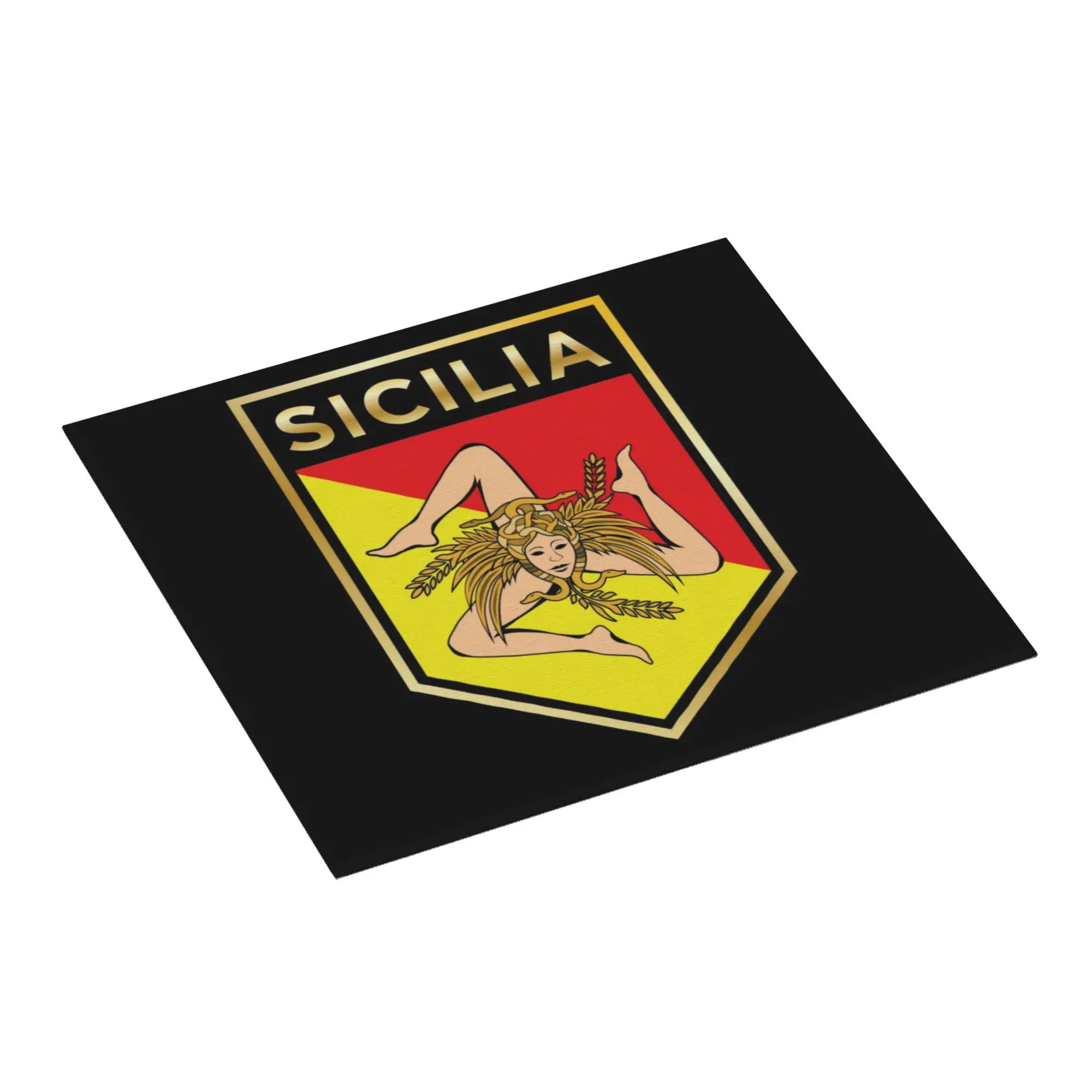 Sicilan Shield Non Slip Kitchen Counter Protector Mat Barware Tableware Reusable Trinacria Sicily Flag Drying Mat For Kitchen