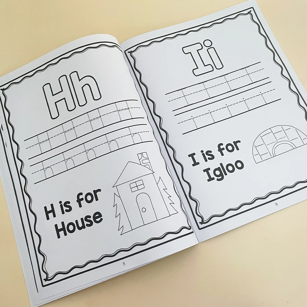 文字 A-Z アルファベット トレース練習ワークブック 幼稚園 幼稚園 手紙の書き方 塗り絵 モンテッソーリ