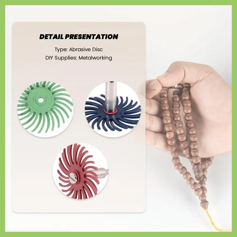 

64Pcs 1 Inch Radial Bristle Disc Kit Abrasive Brush 3 And 2.35Mm Shank Detail Polishing Wheel For Rotary Tool Accessories